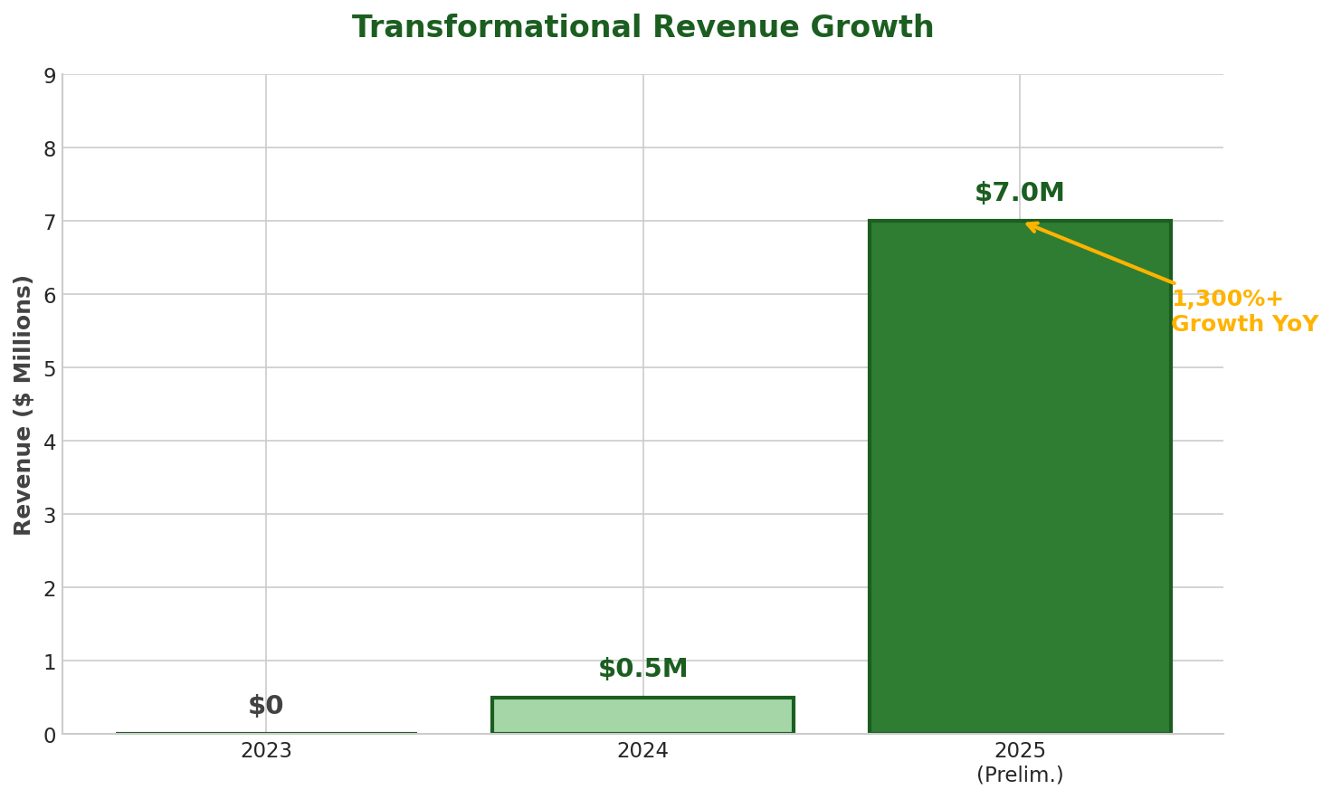 Annual revenue growth visualization