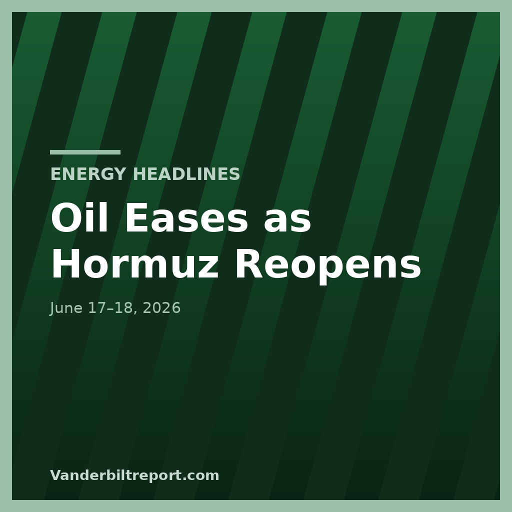 Energy News: Oil Slides as the Strait of Hormuz Prepares to Reopen