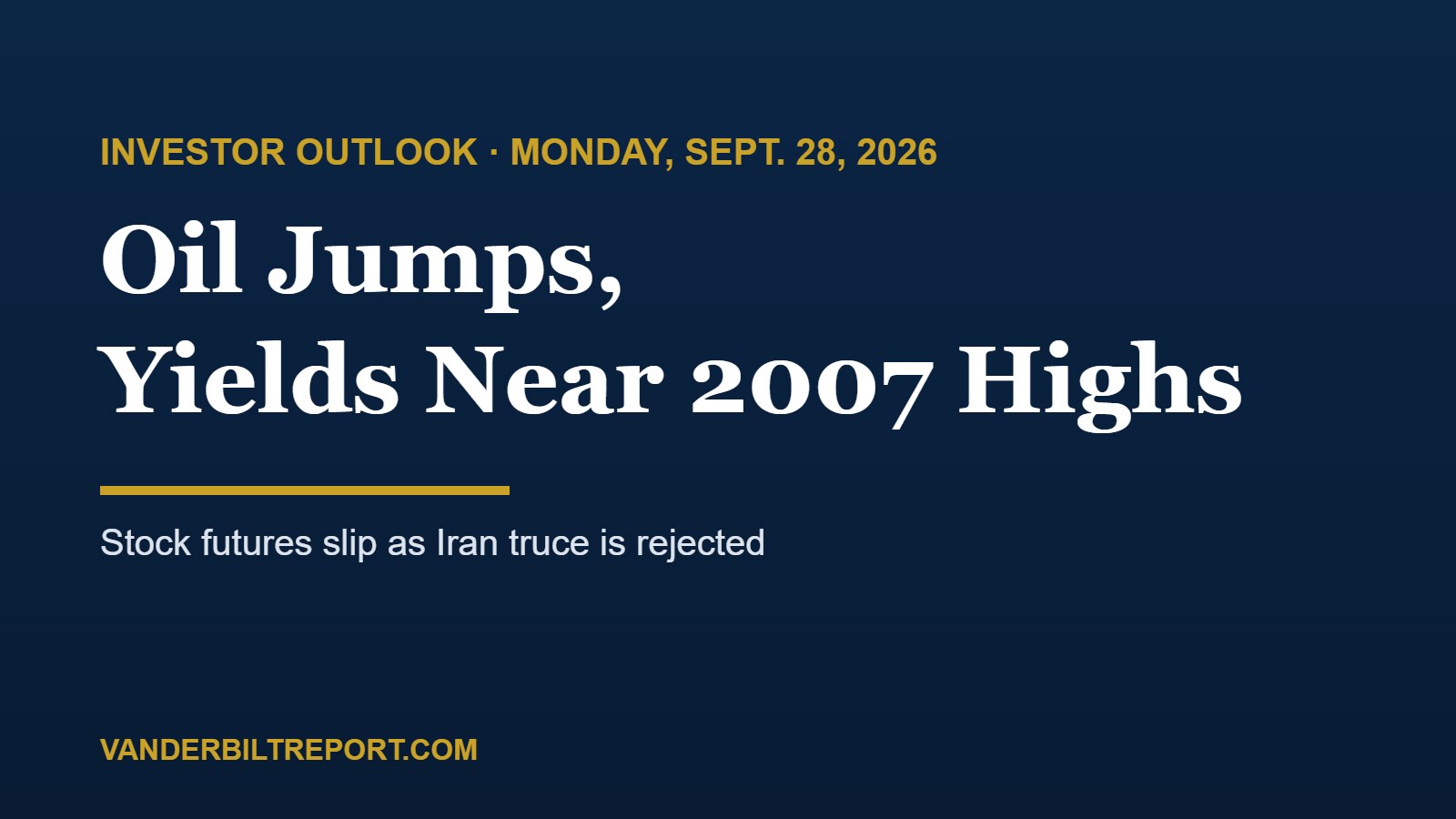 Stock Market Today: Oil Jumps and Treasury Yields Near 2007 Highs After Trump Rejects Iran Truce Offer