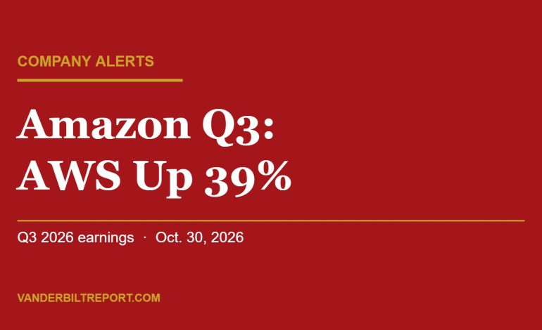 Amazon Earnings: AWS Grows 39% in Q3 2026, but EPS Miss and Negative Free Cash Flow Send Shares Lower