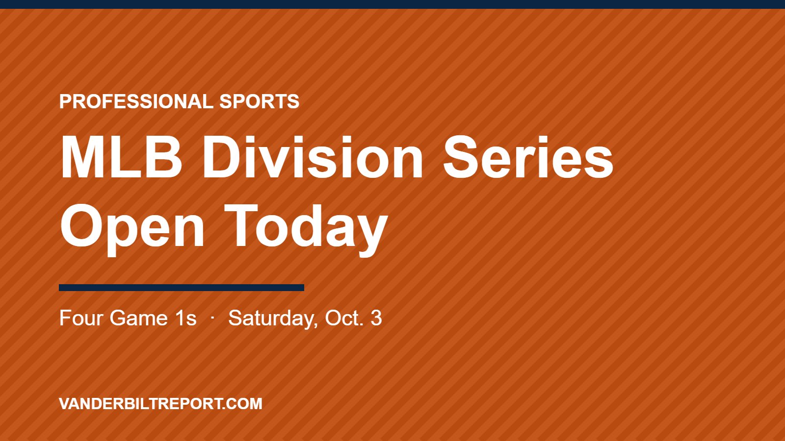 MLB Division Series Begin Today: Game 1 Schedule, Starters and What to Know