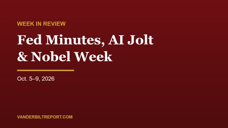 Oxblood Vanderbilt Report graphic reading Week in Review: Fed Minutes, AI Jolt and Nobel Week, Oct. 5–9, 2026